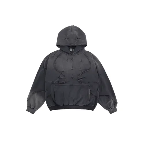 Splicing Deconstruction Creative Design Gradual Change Dyeing Heavy Hoodie