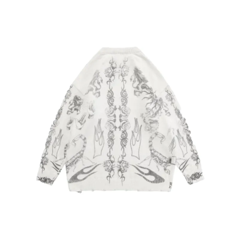 Skull Print Sweater-1