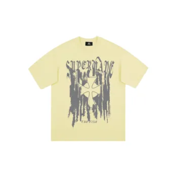 New Style Retro Design Printed Loose Crew Neck Short sleeved T shirt