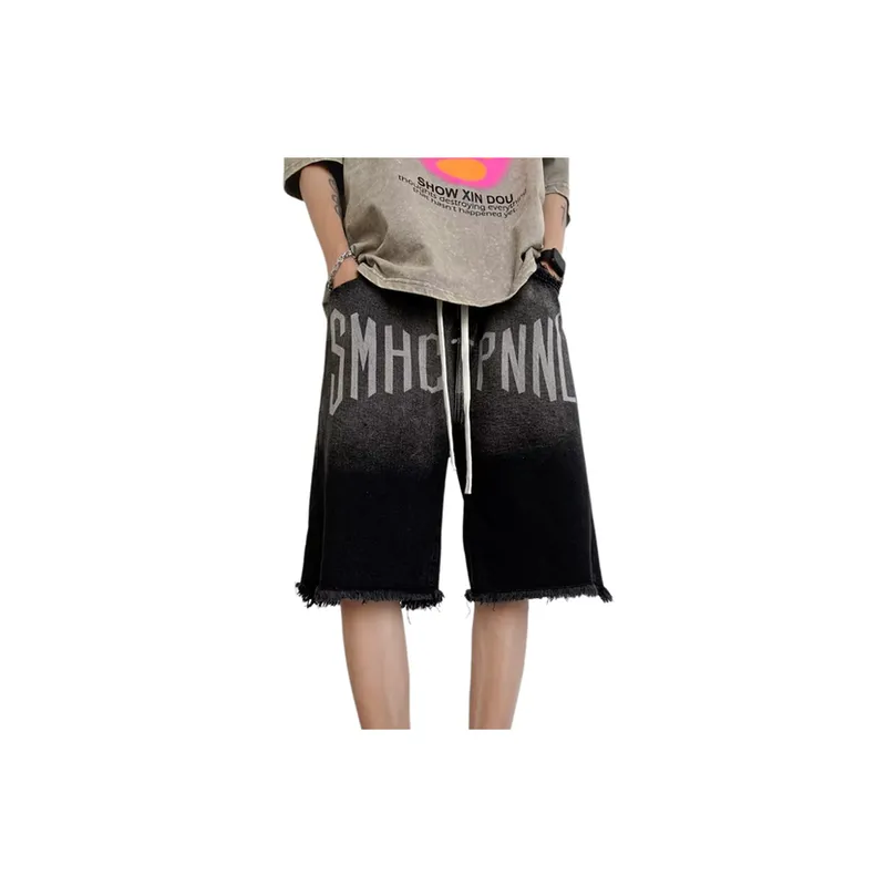 Washed Gradient Denim Shorts