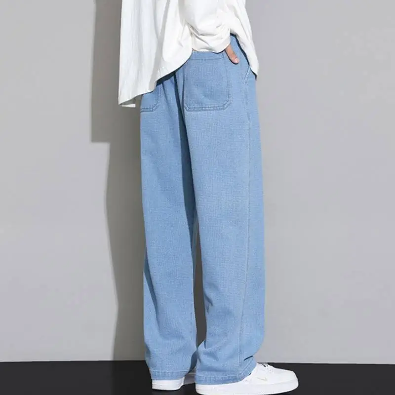 Fashionable Simple Loose Jeans-8