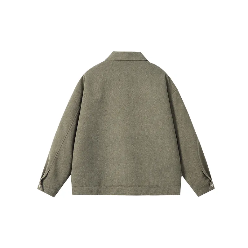 Casual Plain Corduroy Jacket-1