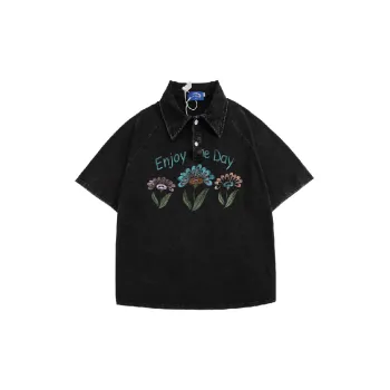 Retro Print Cotton Polo
