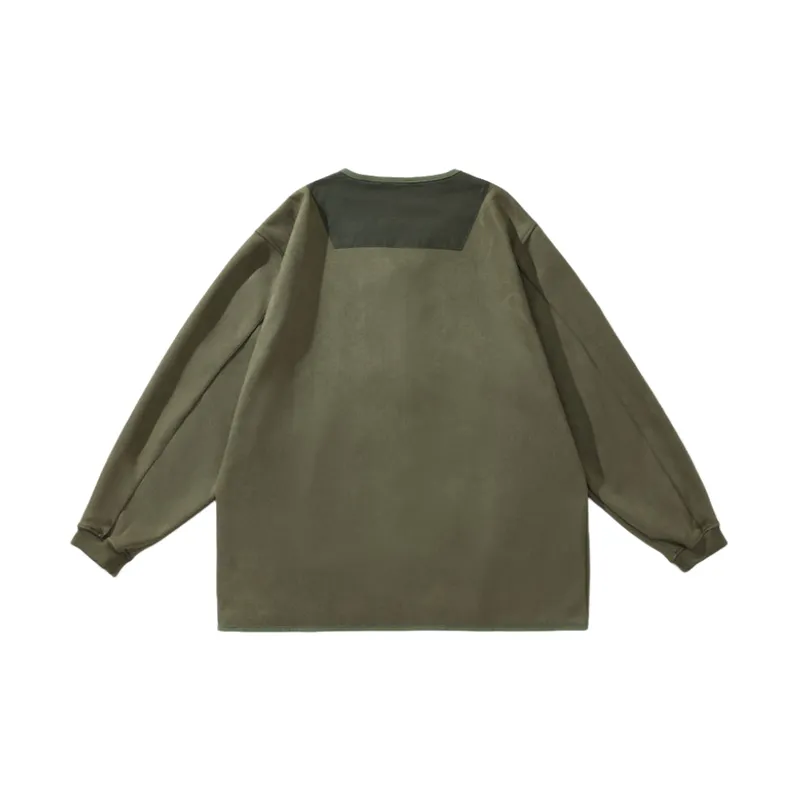 Loose Suede Stitching Crock Jacket-1