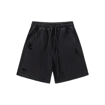 Ripped Distress Vinylon Sports Shorts Unisex