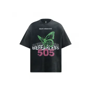 Retro Butterfly 100% Cotton T Shirt Unisex