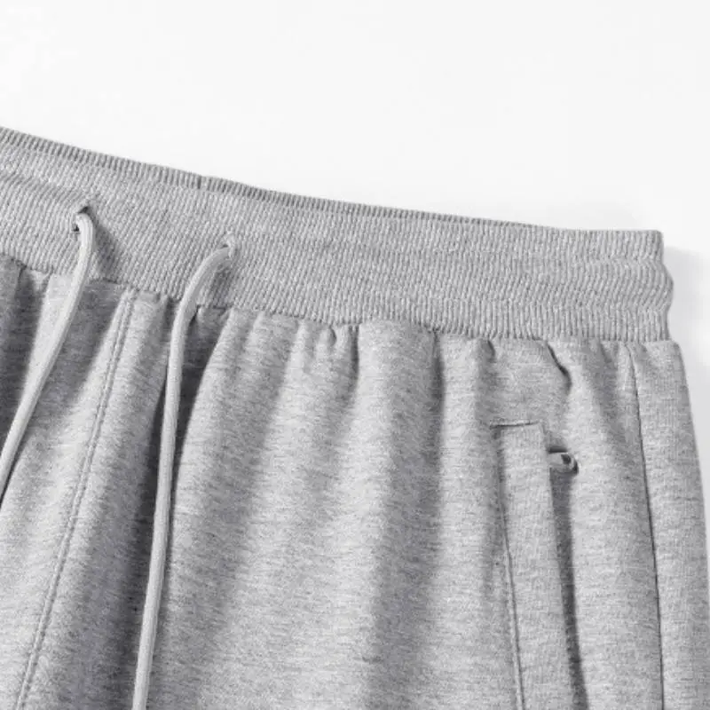 Plain Loose Cotton Blended Fabric Casual Pants Unisex-12