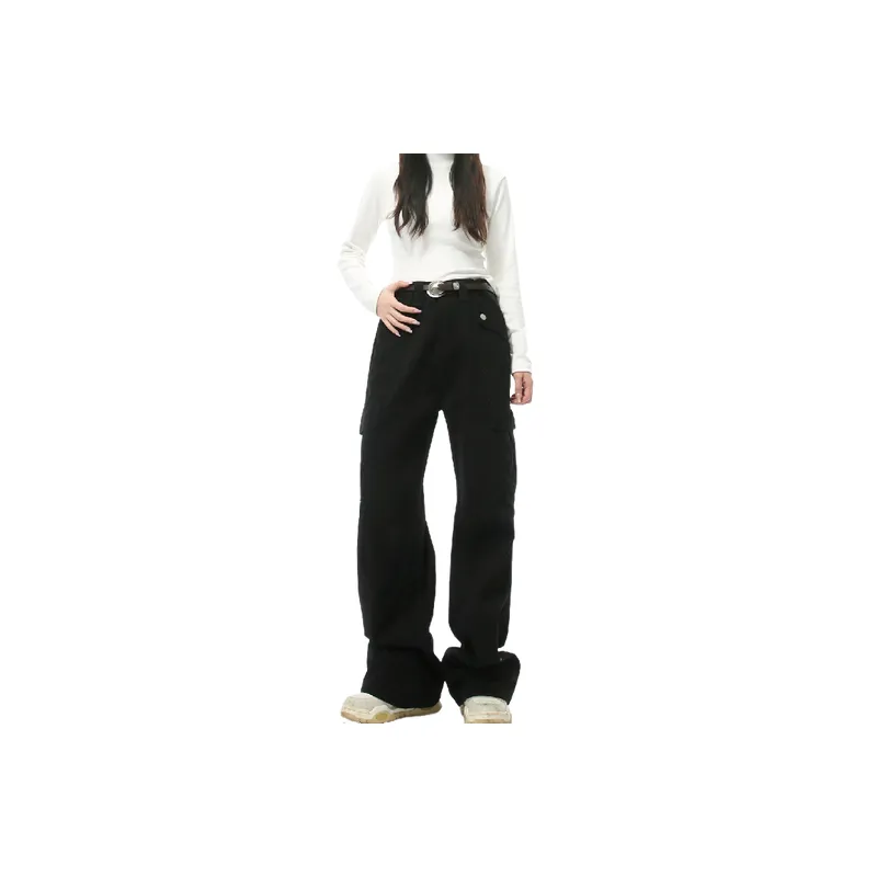 Retro Loose Cotton Cargo Pants-4
