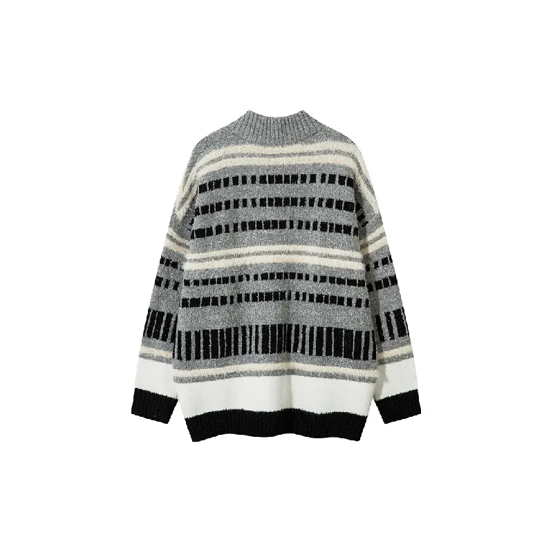 Retro Trendy Dense Loop Yarn Sweater-3