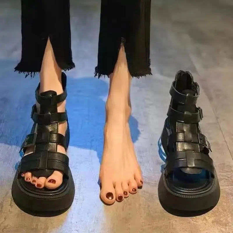 Retro Plain Roman Sandals-1