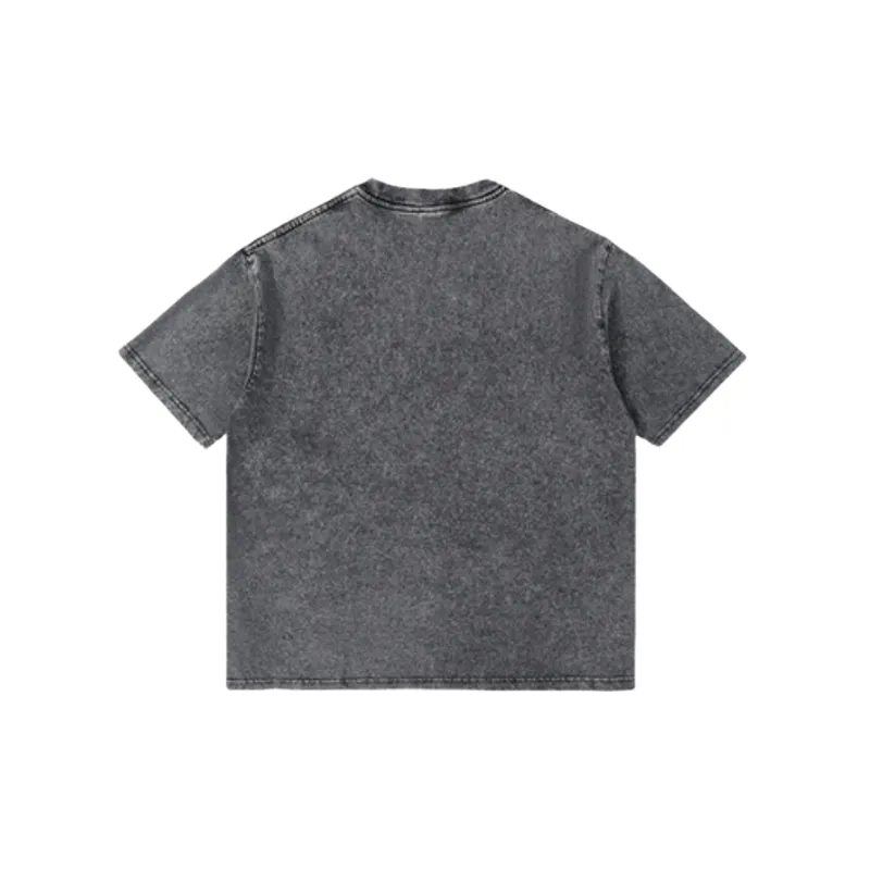 Retro Washed Cotton Blended Fabric T Shirt-9