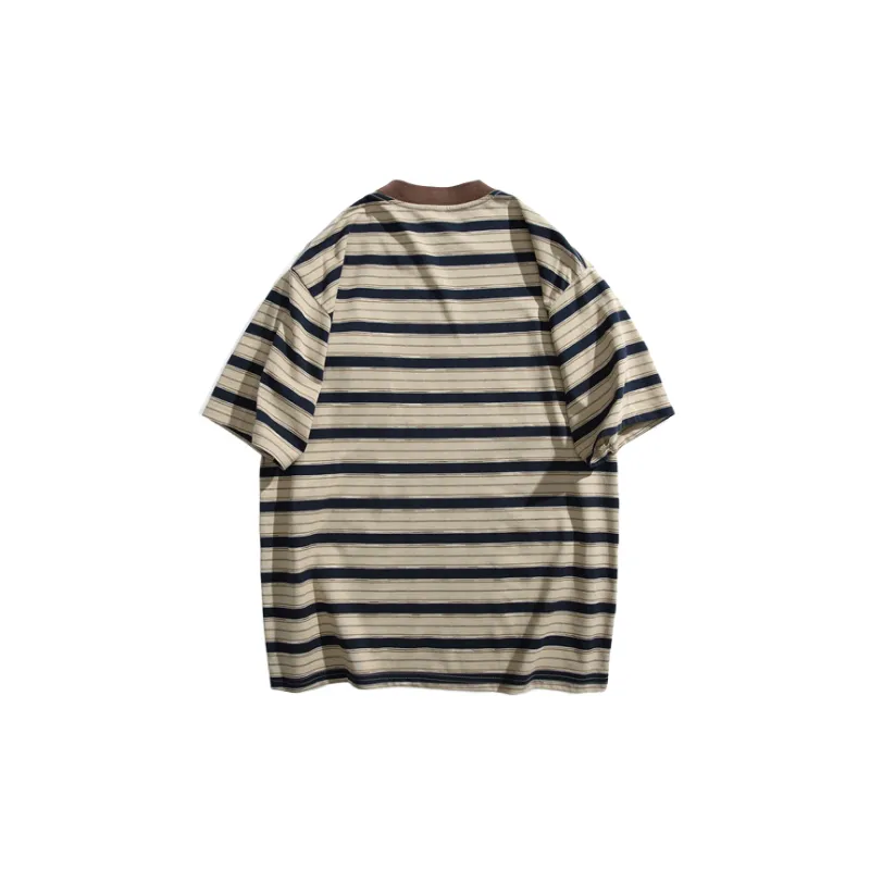 Retro Loose Cotton Blended Fabric T Shirt-1