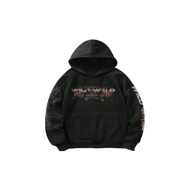 Casual Loose Polyester Hoodie-0