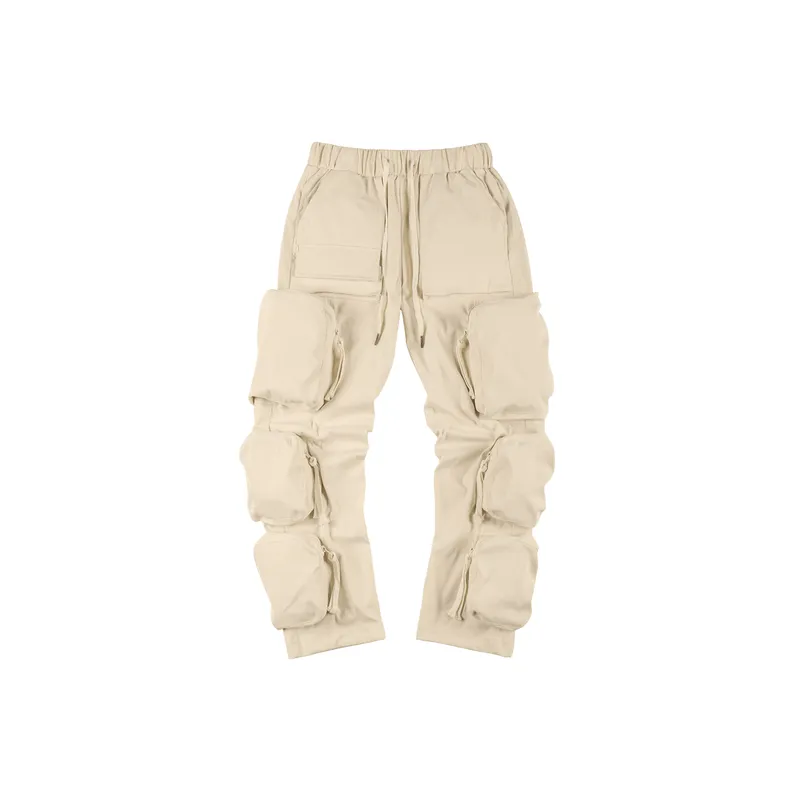 Loose Casual Cotton Blended Fabric Cargo Pants-0