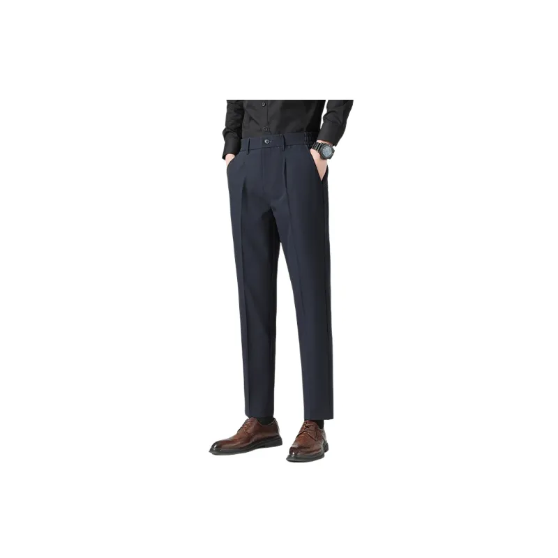 Casual Fashionable Cotton Blended Fabric Suit Trousers-0