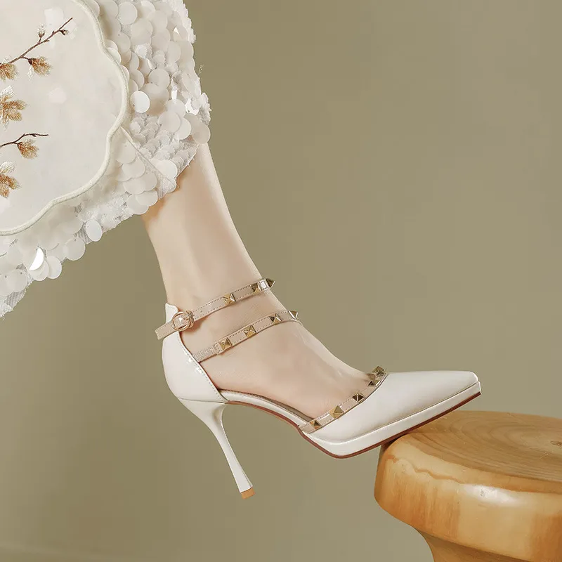 Fashionable Studded High Heels-1