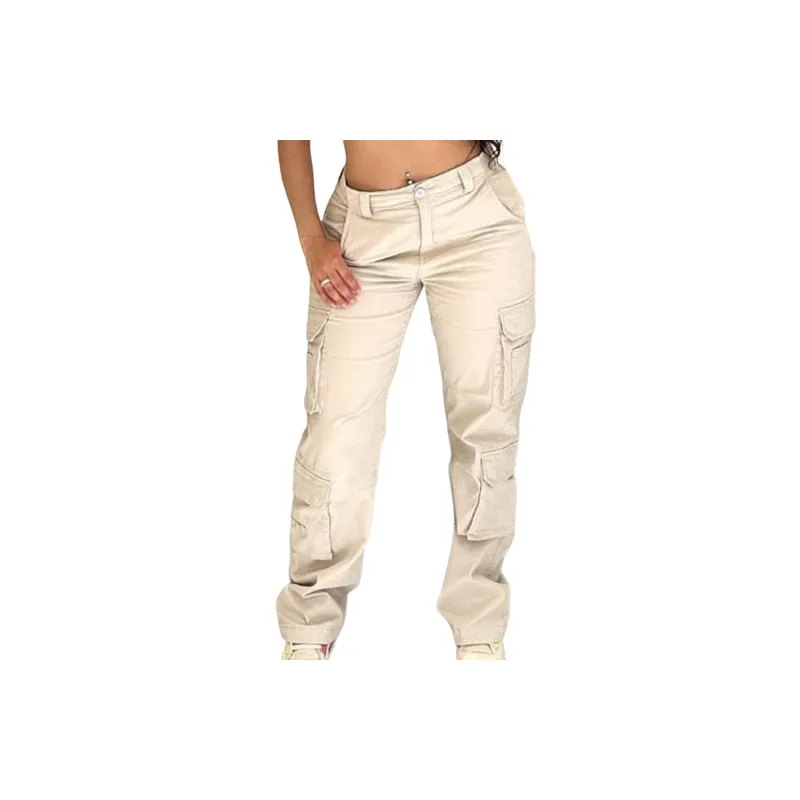 Casual Street Cotton Cargo Pants Women-5