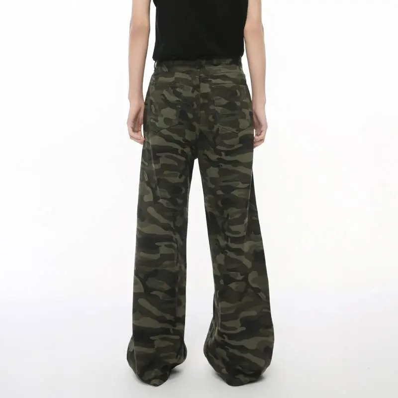Retro Camouflage Wide Leg Jeans-3