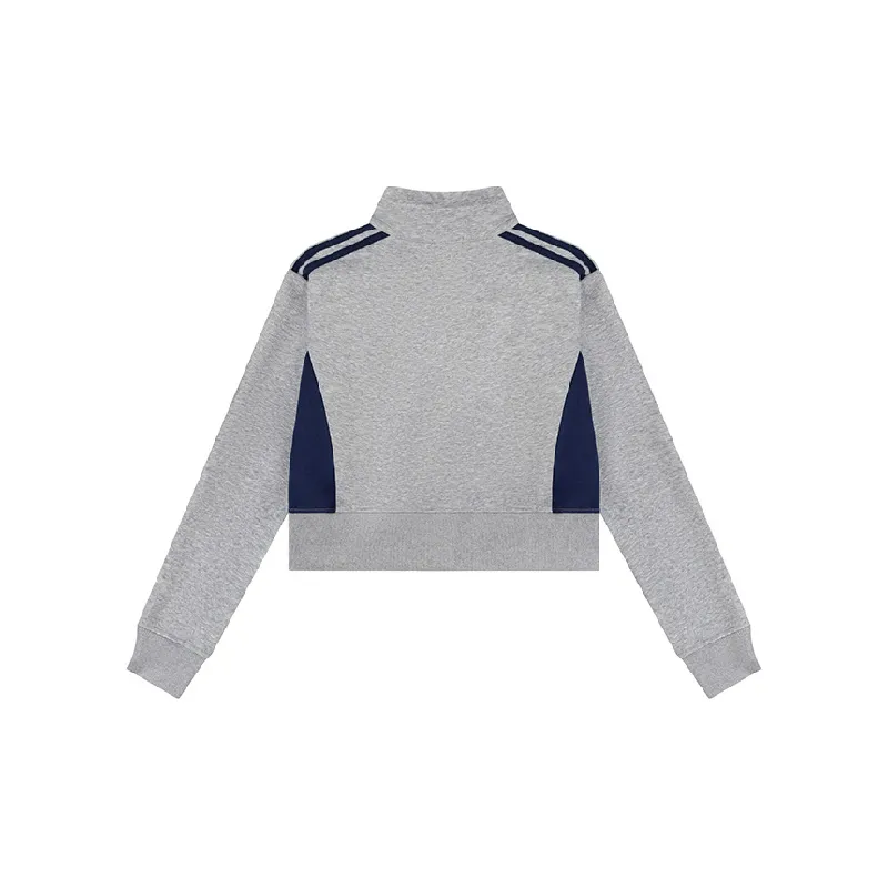 Casual Letter Embroidered Contrast Color Cotton Sweatshirt Women-3