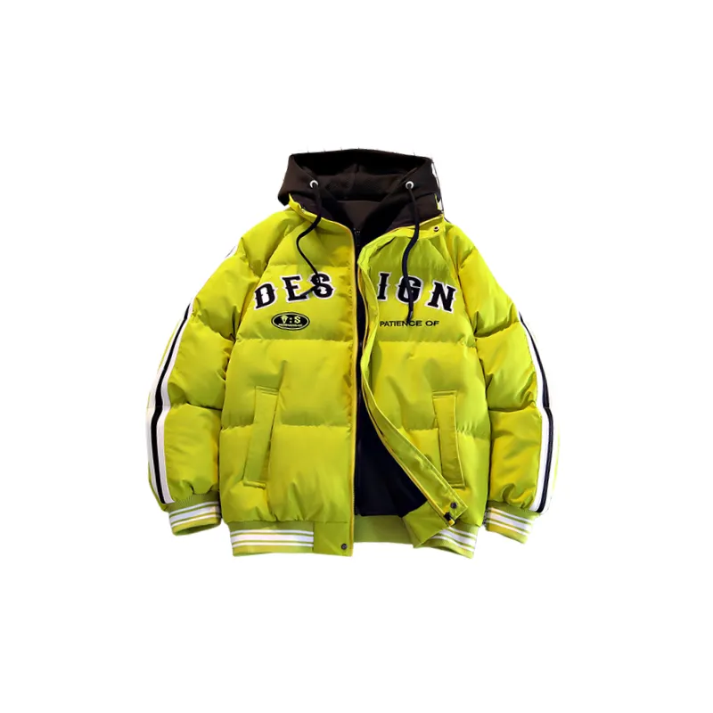 Casual Fake Two Pieced Polyester Quilted Jacket-7