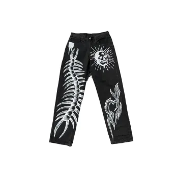 Trendy Print Loose Jeans