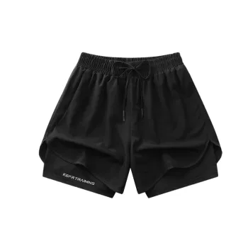Sporty Plain Acrylic Fibres Sports Shorts