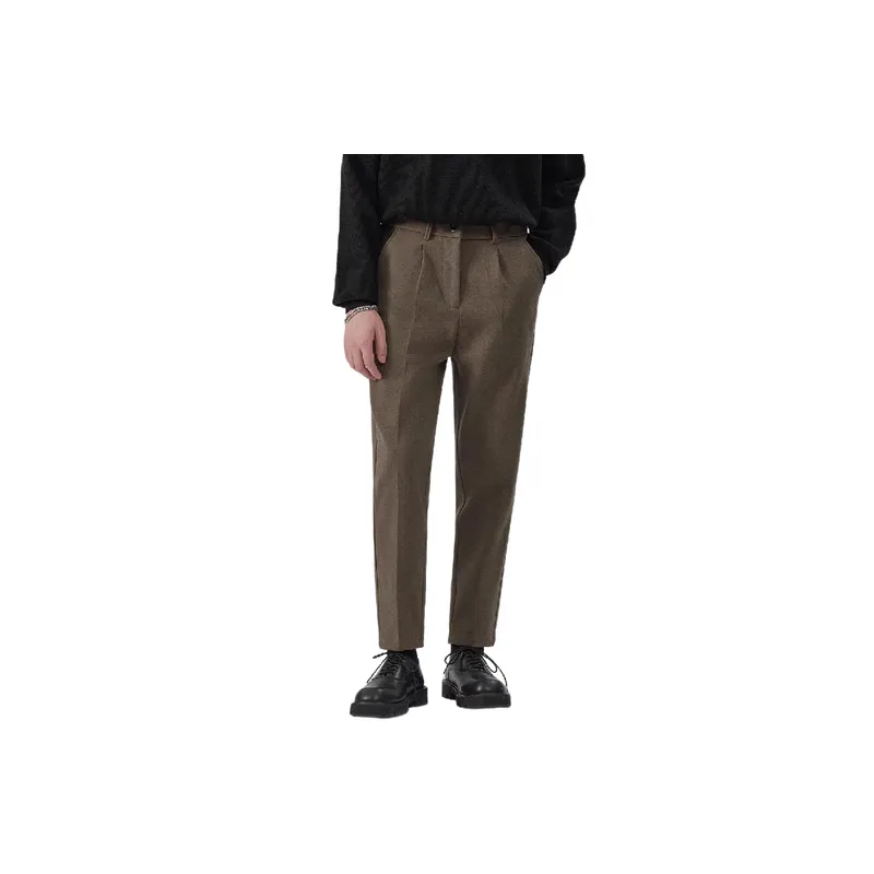 Simple Casual Woolen Fabric Suit Trousers-1