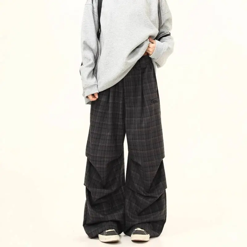Retro Plaid Casual Pants-2