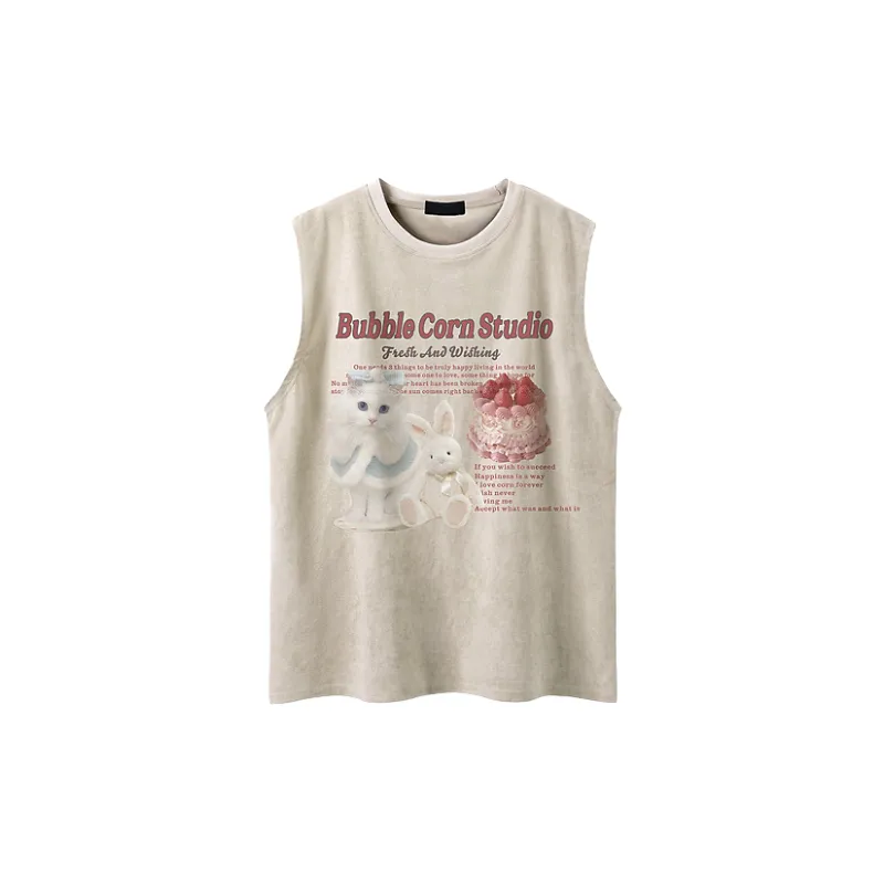 Retro Loose Polyester Vest-2