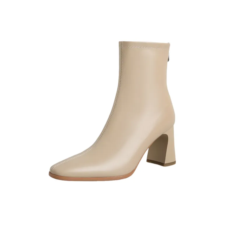 Retro Zipper Ankle Boots-0