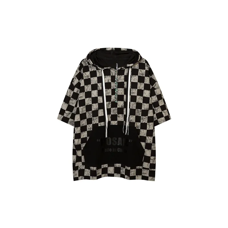 Short Sleeved Hooded T Shirt-0