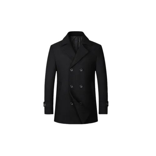 Fashionable Plain Woolen Fabric Coat
