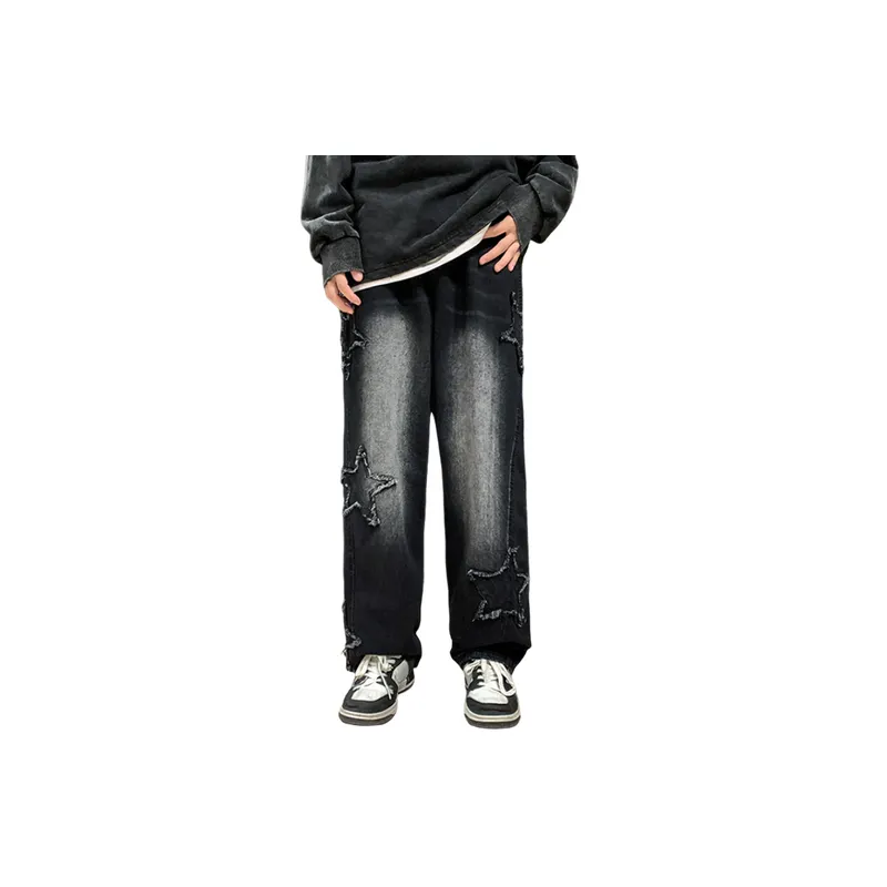 Casual Loose Straight Leg Jeans-3