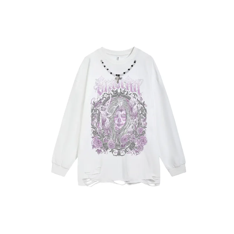 Retro Loose Long Sleeve Sweatshirt-4