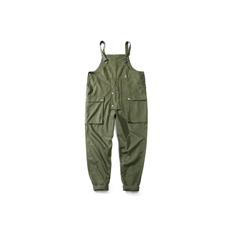 Retro Loose Blended Synthetic Fabrics Overall-0