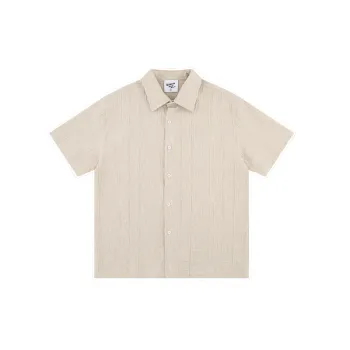 Retro Plicated Blended Synthetic Fabrics Shirt