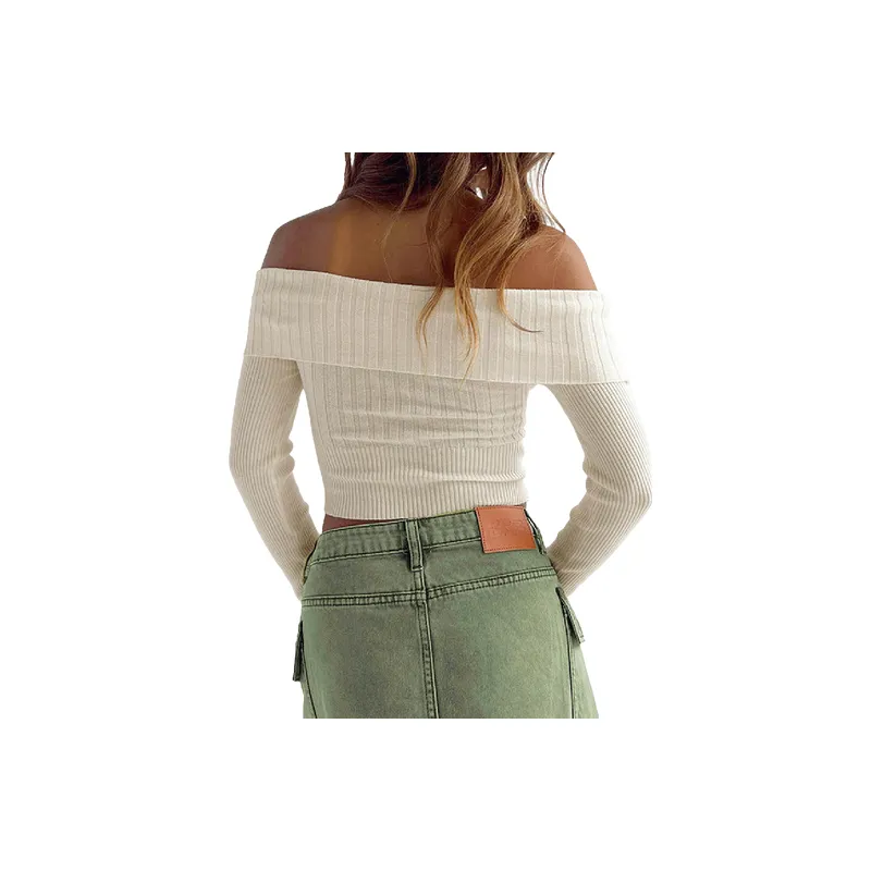 Sexy Plain Polyester Sweater Women-1