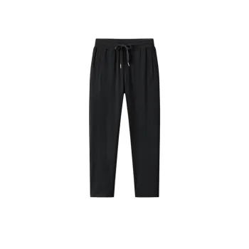 Cotton Loose Solid Color Straight Pants