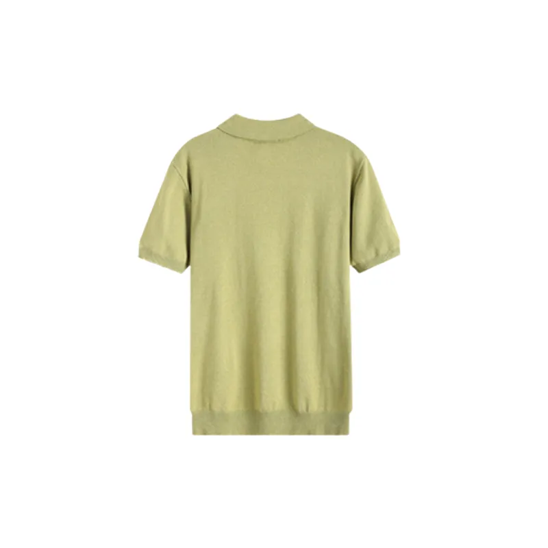 Casual Plain  Ice Silk Polo-3