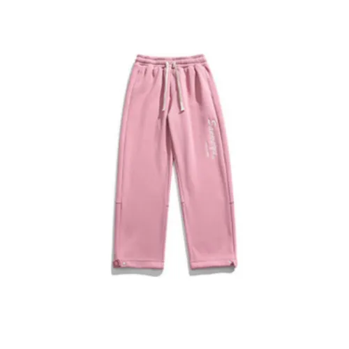 Letter Embroidered Fleece-lined Thickened Straight Pants