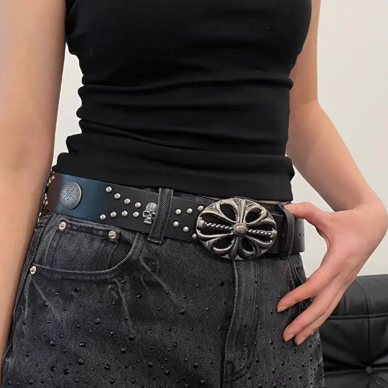 Retro Punk Leather Belt-2