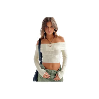 Sexy Plain Polyester Sweater Women
