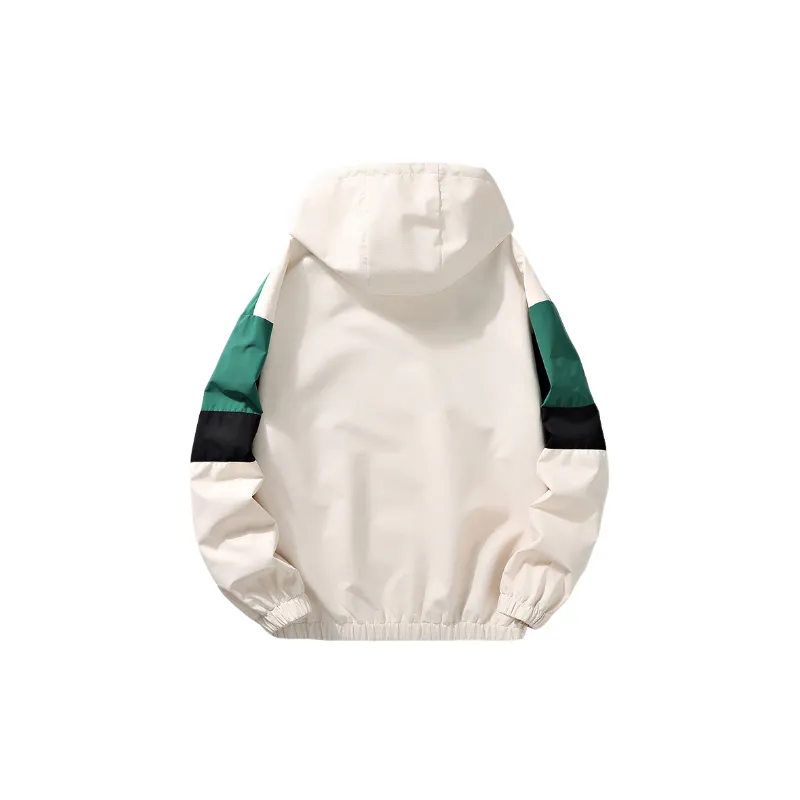 Casual Contrast Color Polyester Jacket-3