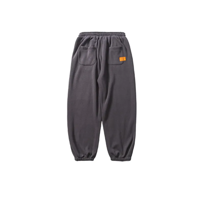 Large Pocket Solid Color Loose Casual Pants-1