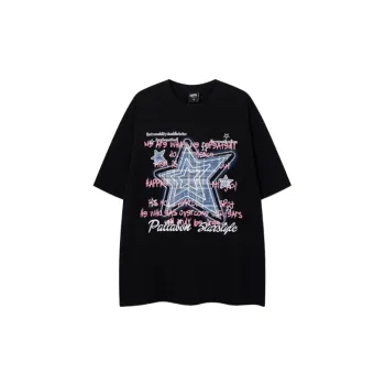 Street Embroidery Cotton T Shirt Unisex