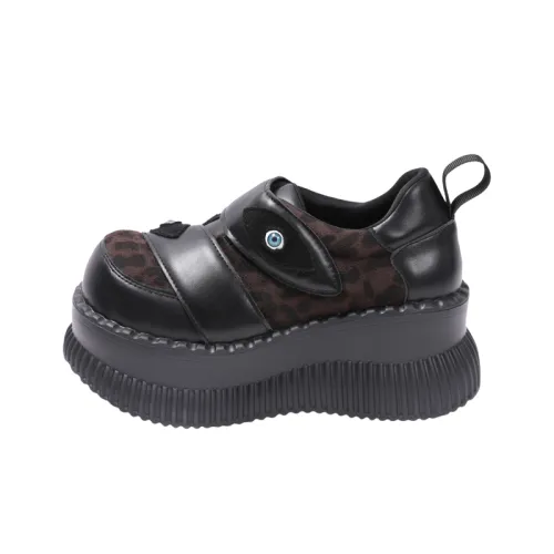 Leopard Print Contrast Color Platform Shoes