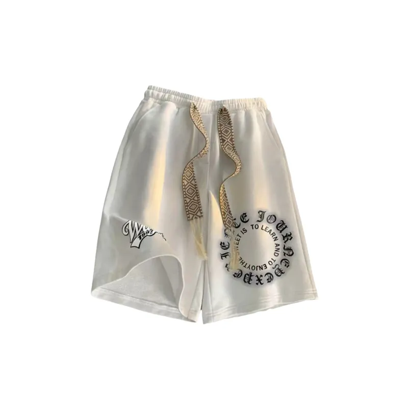 Drawstring Casual Shorts with Wide Legs-3