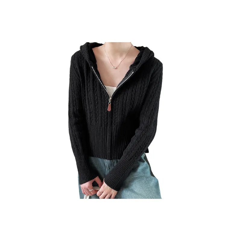 Retro Casual Colored Yarn Sheep Wool Sweater-0