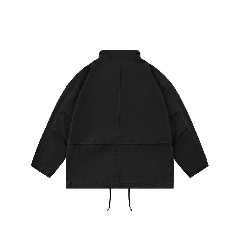 Retro Plain Cotton Quilted Jacket-1