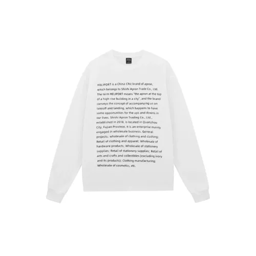 HELIPORT Apron Letter Long Sleeve Loose Sweatshirt